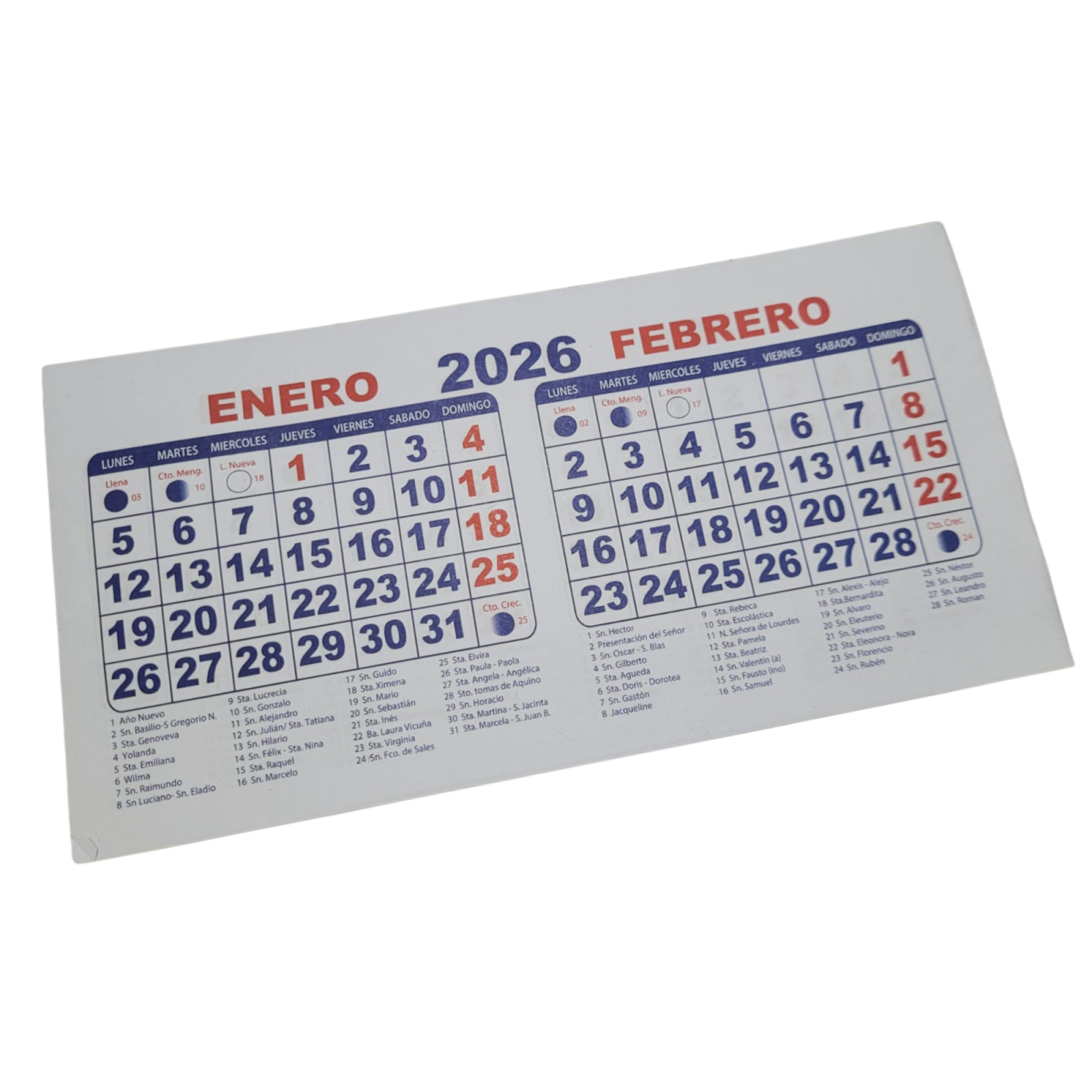 CALENDARIO BIMENSUAL A4 2026